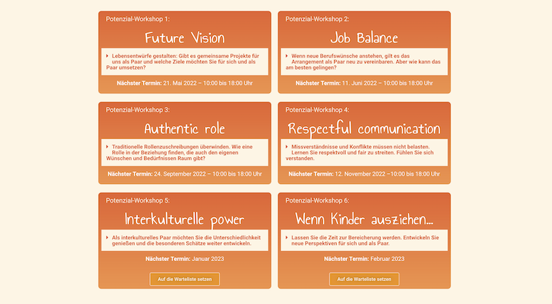 Paarpotenziale Gruppen Workshops
